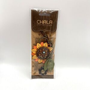 CHALA Happy Sunflower Keychain Purse Bag Fob Charm Key Chain Ring Vegan New